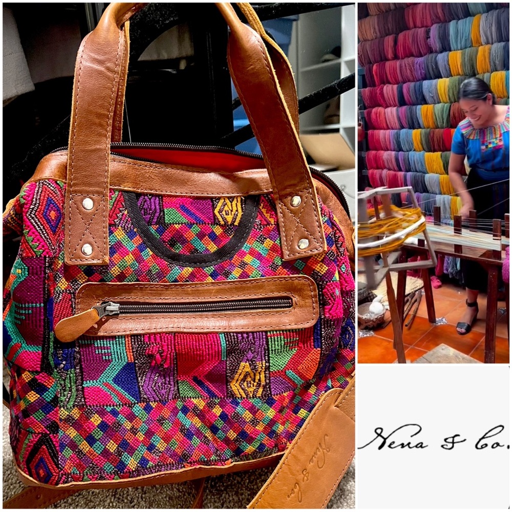 Nena & Co. NWT Vibrant Handwoven Shoulder Bag with Long Strap